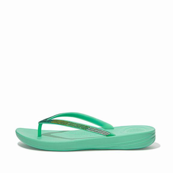 Tongs Femme Fitflop Iqushion Rubber Menthe Vert (ITM192487)